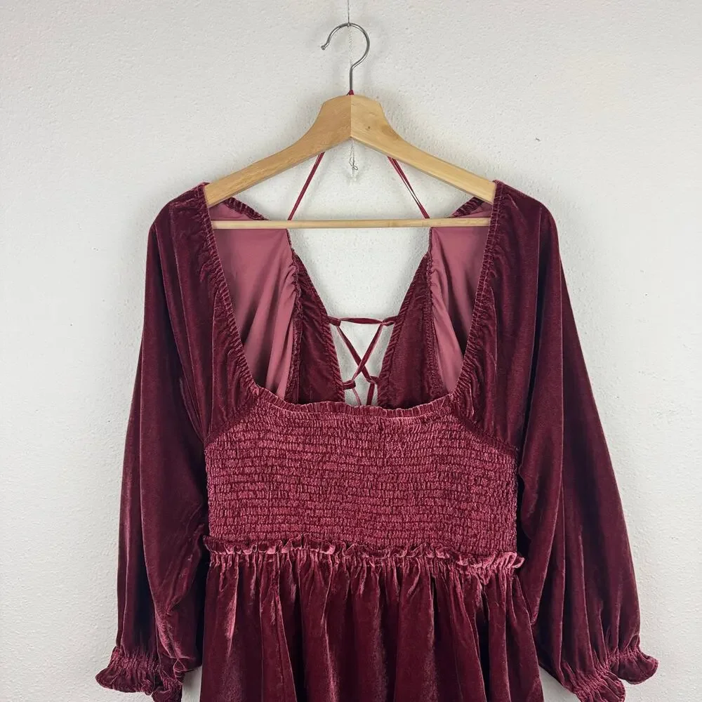 Free People Daphne Velvet Mini Dress